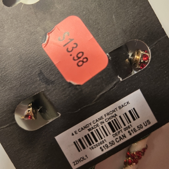 Torrid Candy Cane Earrings - Picture 4 of 4